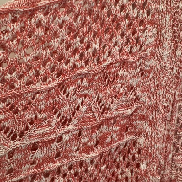 EUC Lightweight Pink & White Short-Sleeve Cardigan Sweater is2 - Picture 7 of 7